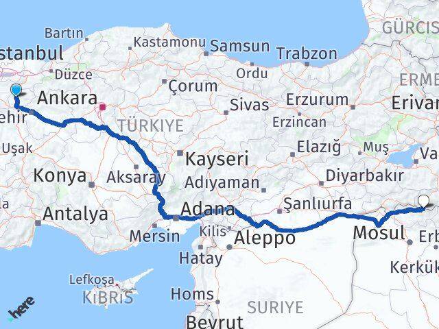 Bilecik Çukurca Hakkari Arası Kaç Km - Yol Haritası