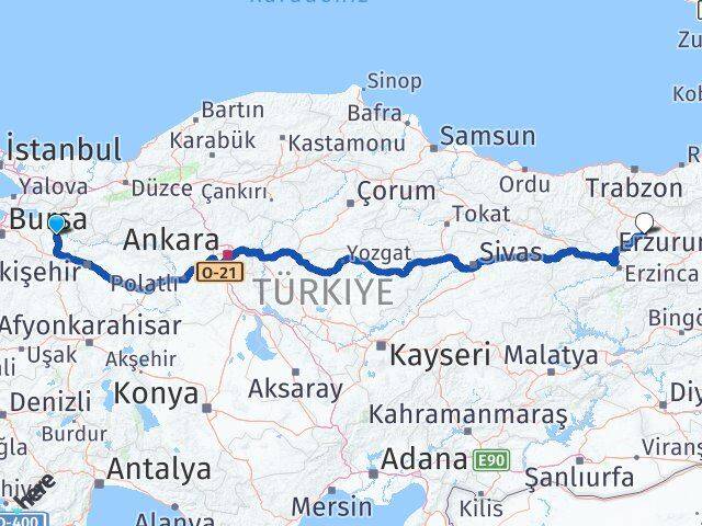 Bilecik Demirözü Bayburt Arası Kaç Km - Yol Haritası