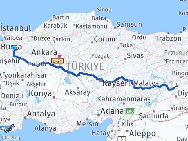 Bilecik Dicle Diyarbakır Arası Kaç Km - Yol Haritası