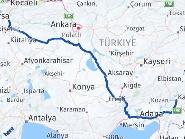 Bilecik Dulkadiroğlu Kahramanmaraş Arası Kaç Km - Yol Haritası
