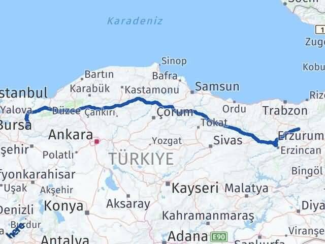 Bilecik Gölpazarı Bayburt Arası Kaç Km - Yol Haritası