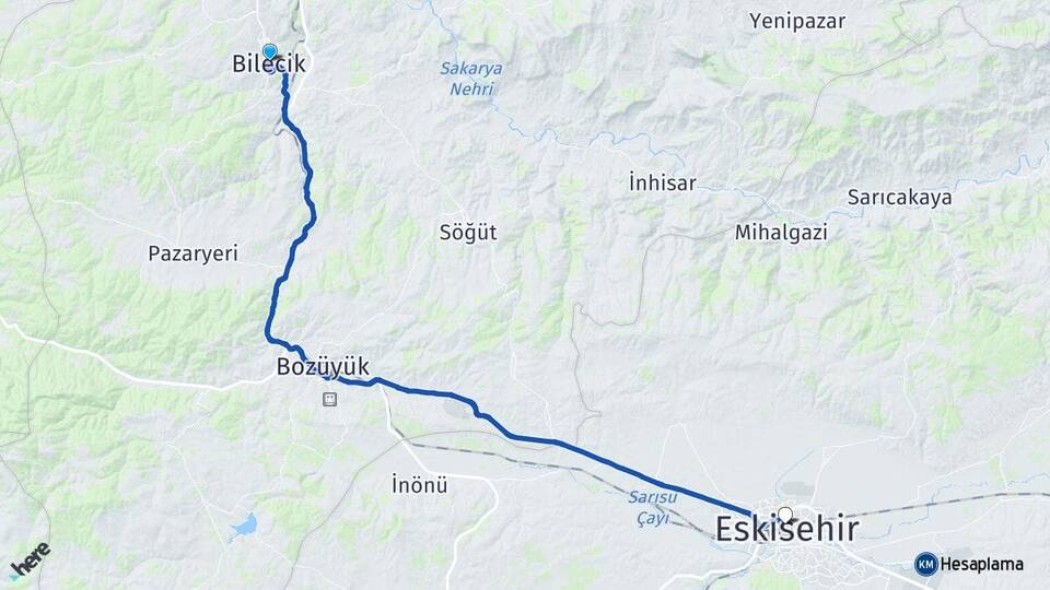Bilecik Gülümbe Arası Kaç Km - Yol Haritası