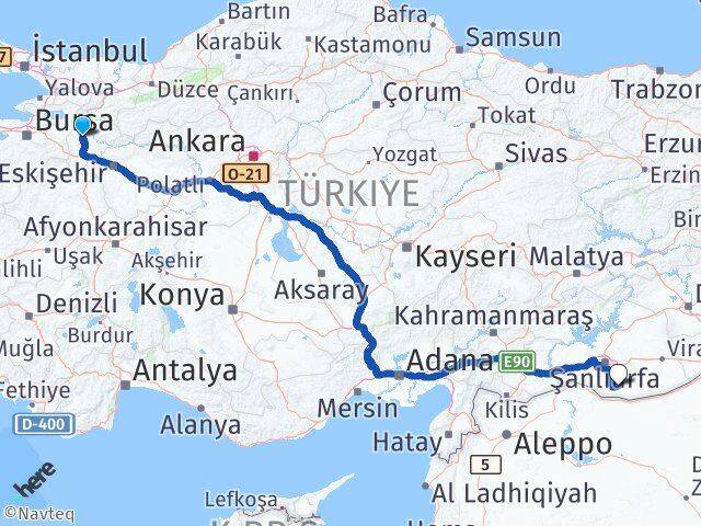 Bilecik Harran Şanlıurfa Arası Kaç Km - Yol Haritası