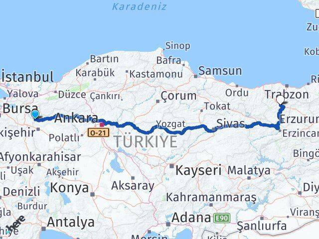 Bilecik İnhisar Gümüşhane Arası Kaç Km - Yol Haritası