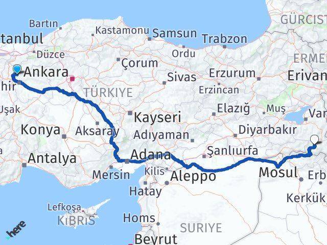 Bilecik İnhisar Hakkari Arası Kaç Km - Yol Haritası