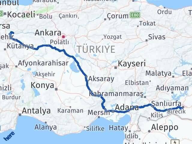 Bilecik İnhisar Şanlıurfa Arası Kaç Km - Yol Haritası