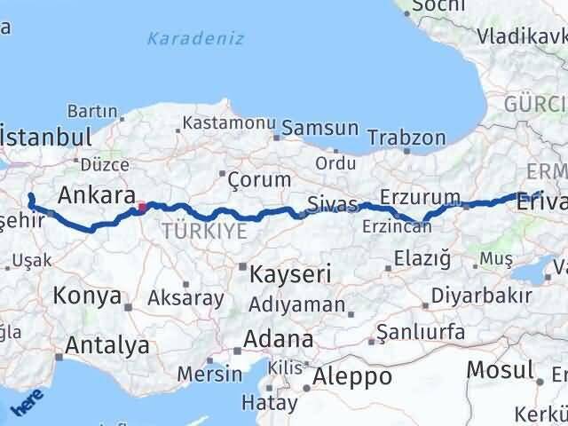 Bilecik Kağızman Kars Arası Kaç Km - Yol Haritası