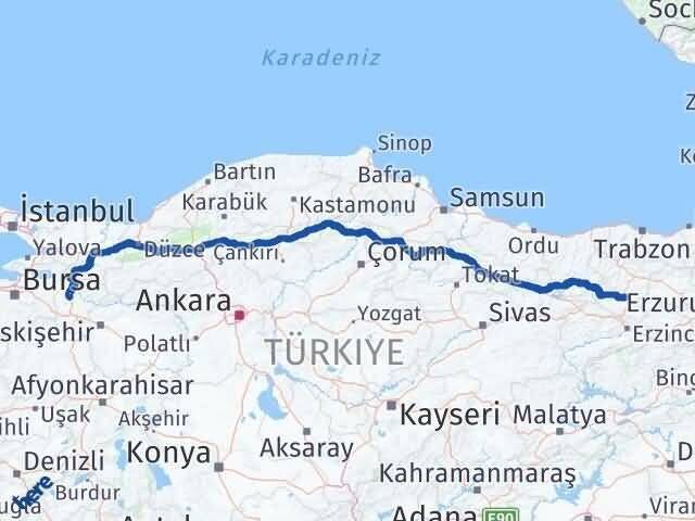 Bilecik Kelkit Gümüşhane Arası Kaç Km - Yol Haritası