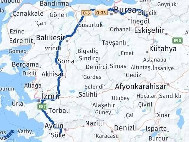 Bilecik Koçarlı Aydın Arası Kaç Km - Yol Haritası
