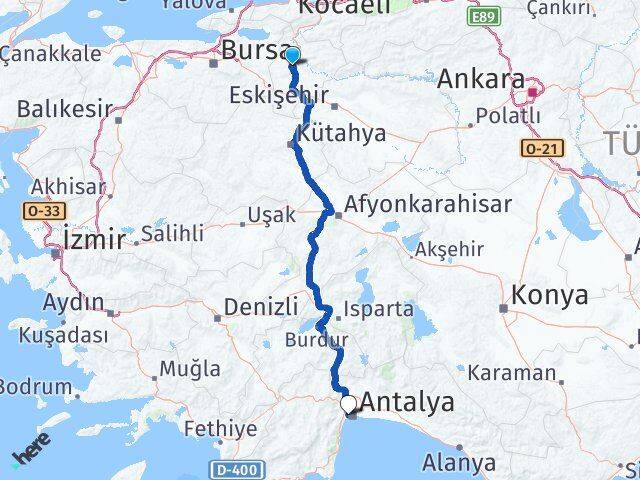 Bilecik Konyaaltı Antalya Arası Kaç Km - Yol Haritası