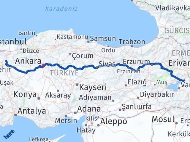 Bilecik Muradiye Van Arası Kaç Km - Yol Haritası