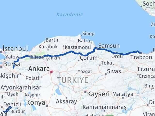 Bilecik Ortahisar Trabzon Arası Kaç Km - Yol Haritası