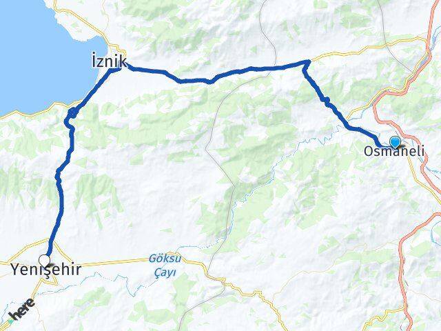 Bilecik Osmaneli Yenişehir Bursa Arası Kaç Km - Yol Haritası