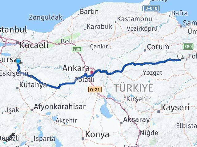 Bilecik Pazar Tokat Arası Kaç Km - Yol Haritası