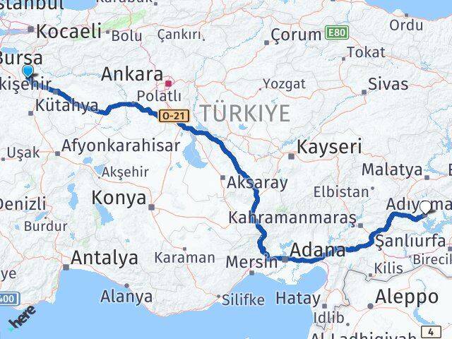 Bilecik Pazaryeri Adıyaman Arası Kaç Km - Yol Haritası