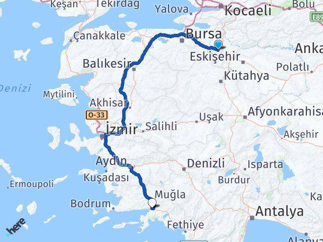 Bilecik Pazaryeri Akyaka Ula Muğla Arası Kaç Km - Yol Haritası