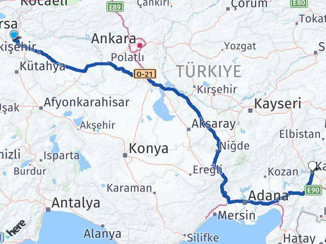 Bilecik Pazaryeri Kahramanmaraş Arası Kaç Km - Yol Haritası