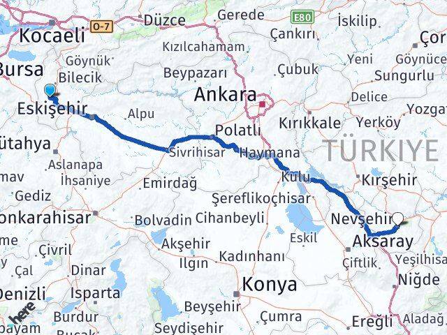 Bilecik Pazaryeri Nevşehir Arası Kaç Km - Yol Haritası
