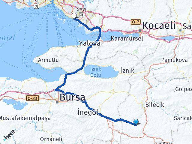 Bilecik Pazaryeri Pendik İstanbul Arası Kaç Km - Yol Haritası