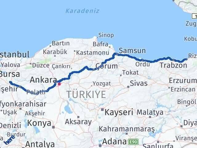Bilecik Pazaryeri Rize Arası Kaç Km - Yol Haritası