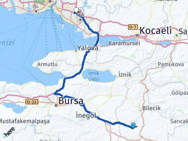 Bilecik Pazaryeri Sultanbeyli İstanbul Arası Kaç Km - Yol Haritası