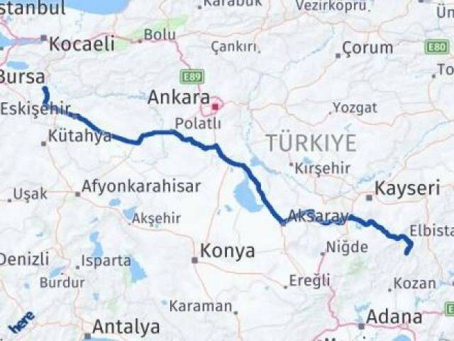 Bilecik Saimbeyli Adana Arası Kaç Km - Yol Haritası