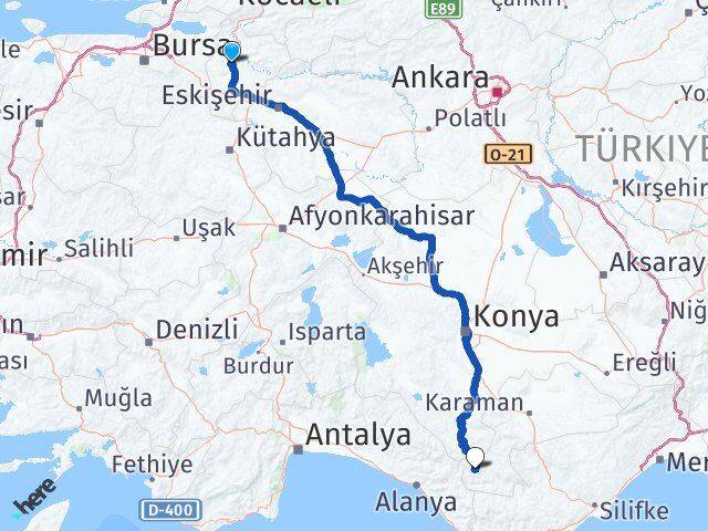 Bilecik Sarıveliler Karaman Arası Kaç Km - Yol Haritası