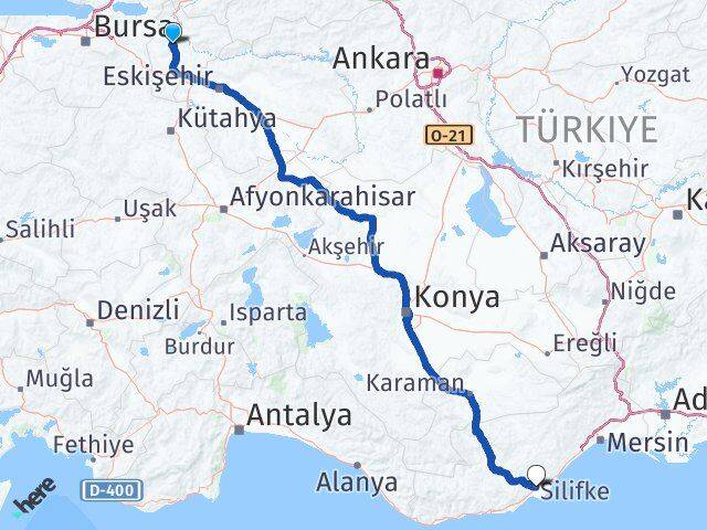 Bilecik Silifke Mersin Arası Kaç Km - Yol Haritası