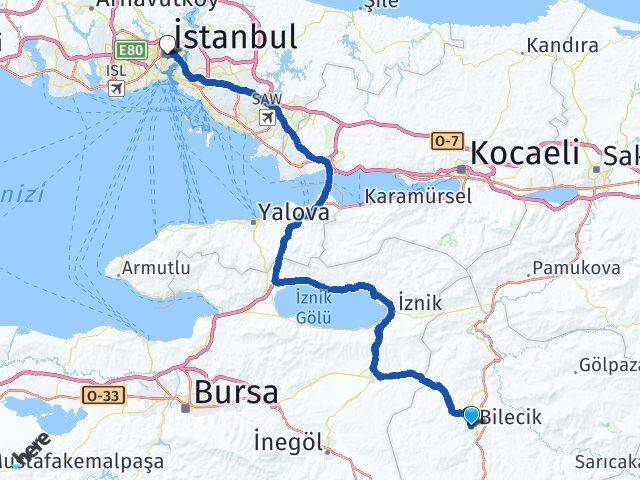 Bilecik Şişli İstanbul Arası Kaç Km - Yol Haritası