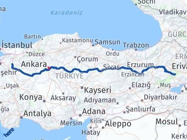 Bilecik Tutak Ağrı Arası Kaç Km - Yol Haritası