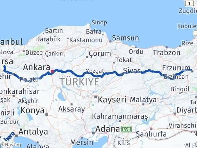 Bilecik Yakutiye Erzurum Arası Kaç Km - Yol Haritası