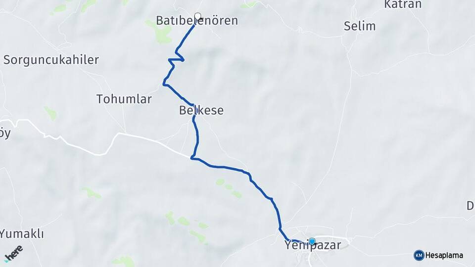 Bilecik Yenipazar Batıbelenören Yenipazar Arası Kaç Km - Yol Haritası