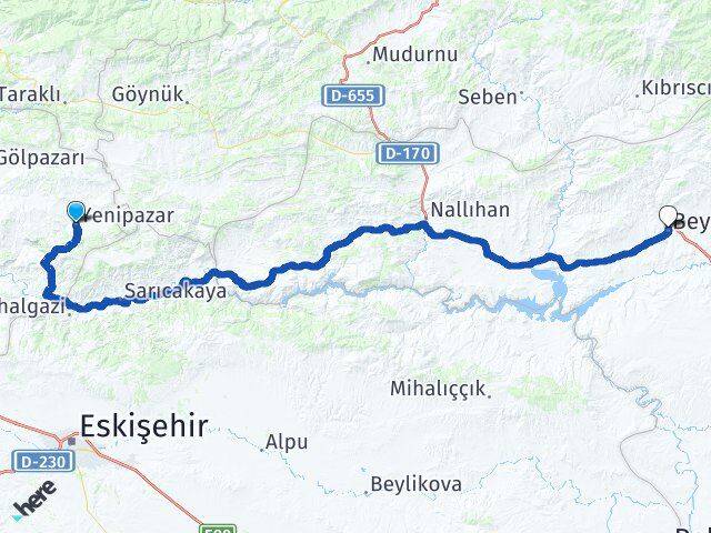 Bilecik Yenipazar Beypazarı Ankara Arası Kaç Km - Yol Haritası