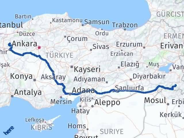 Bilecik Yenipazar Hakkari Arası Kaç Km - Yol Haritası
