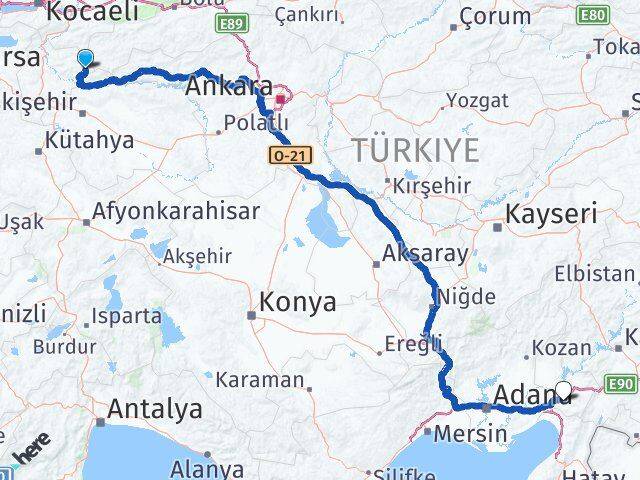 Bilecik Yenipazar Osmaniye Arası Kaç Km - Yol Haritası