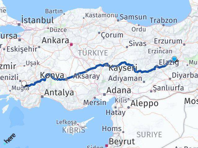 Bingöl Acıpayam Denizli Arası Kaç Km - Yol Haritası