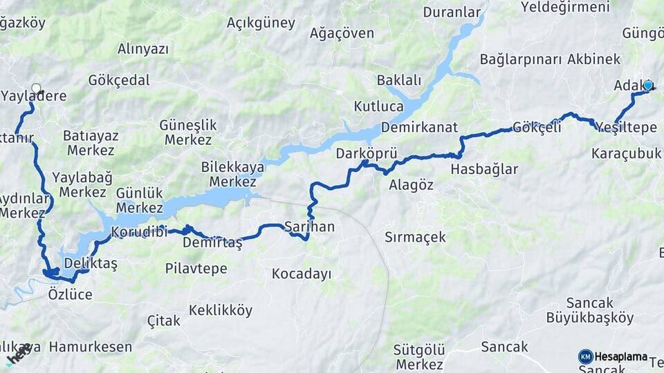 Bingöl Adaklı Yayladere Arası Kaç Km - Yol Haritası