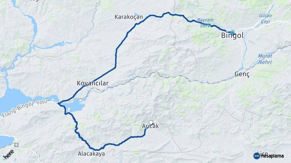 Bingöl Arıcak Elazığ Arası Kaç Saat? Yol Haritası, Yakıt, Rota ve Mesafe Hesaplama Bingöl Arıcak Elazığ Arası Kaç Km? Kaç Saat? Yol Haritası