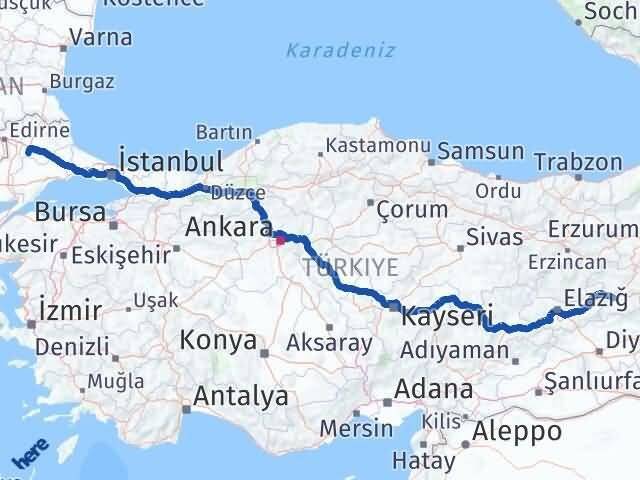 Bingöl Babaeski Kırklareli Arası Kaç Km - Yol Haritası