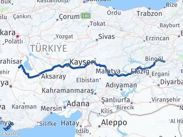 Bingöl Cihanbeyli Konya Arası Kaç Km - Yol Haritası