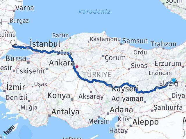 Bingöl Çorlu Tekirdağ Arası Kaç Km - Yol Haritası