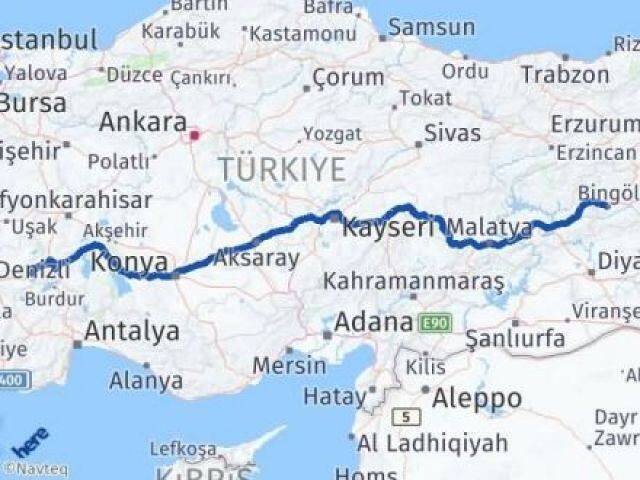Bingöl Dazkırı Afyonkarahisar Arası Kaç Km - Yol Haritası