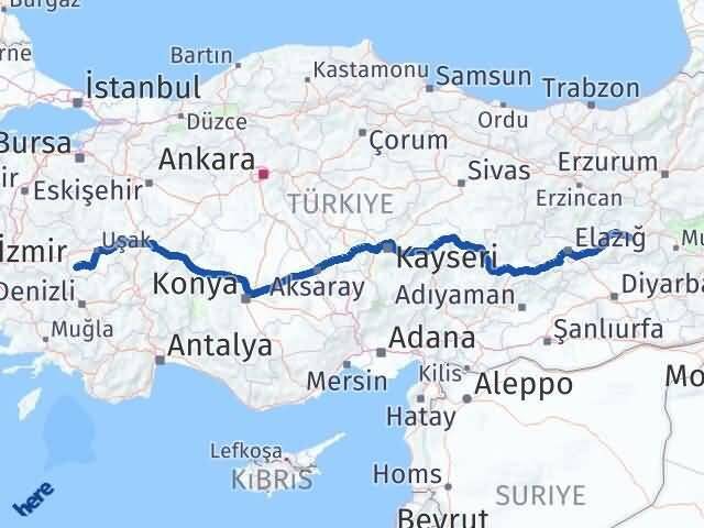 Bingöl Eşme Uşak Arası Kaç Km - Yol Haritası