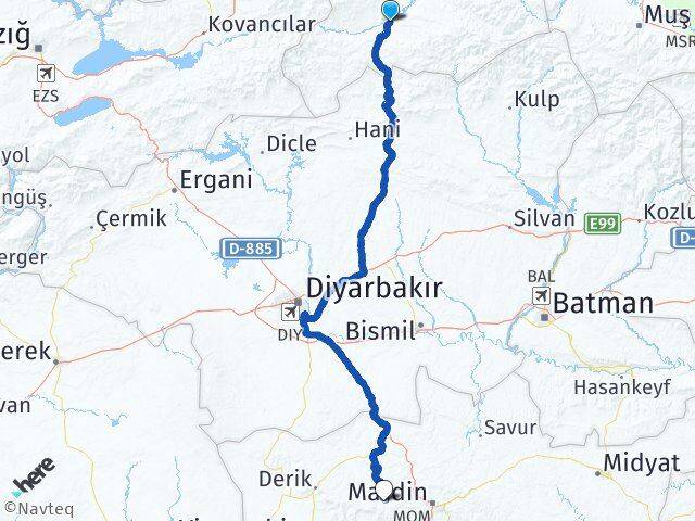 Bingöl Genç Artuklu Mardin Arası Kaç Km - Yol Haritası