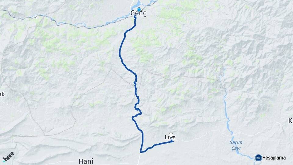 Bingöl Genç Lice Diyarbakır Arası Kaç Km - Yol Haritası