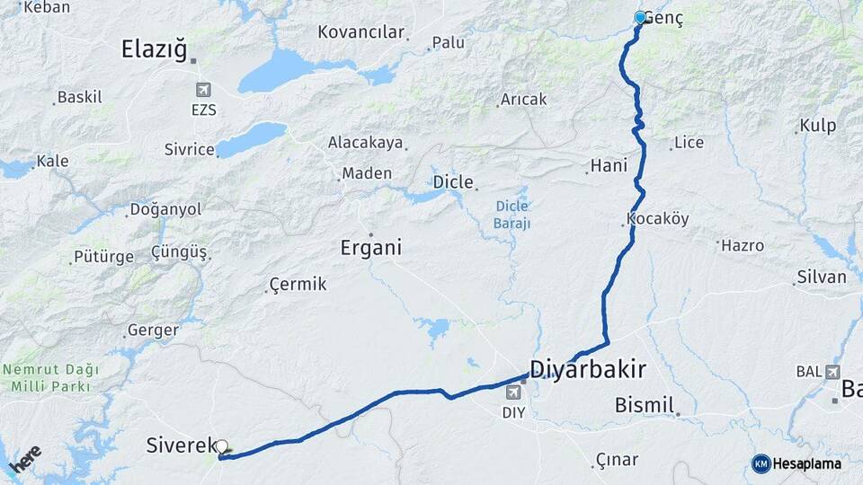 Bingöl Genç Siverek Şanlıurfa Arası Kaç Km - Yol Haritası