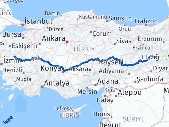 Bingöl Gördes Manisa Arası Kaç Km - Yol Haritası