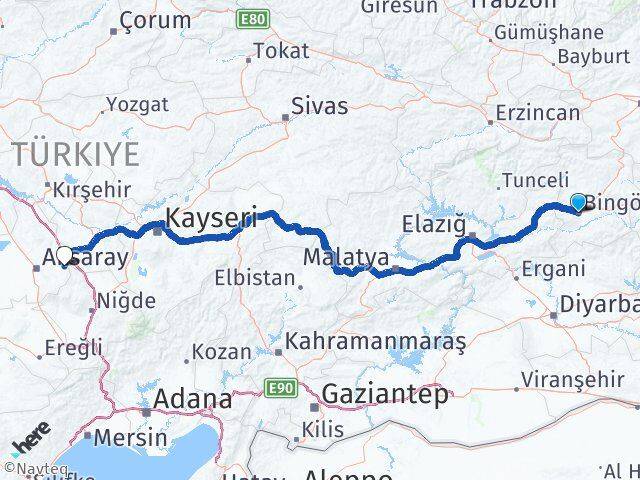 Bingöl Gülağaç Aksaray Arası Kaç Saat? Yol Haritası, Yakıt, Rota ve Mesafe Hesaplama Bingöl Gülağaç Aksaray Arası Kaç Km? Kaç Saat? Yol Haritası