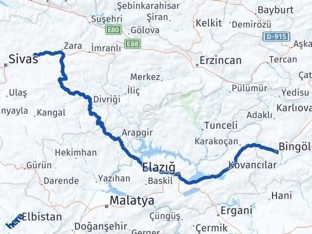 Bingöl Hafik Sivas Arası Kaç Saat? Yol Haritası, Yakıt, Rota ve Mesafe Hesaplama Bingöl Hafik Sivas Arası Kaç Km? Kaç Saat? Yol Haritası