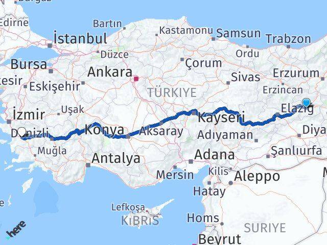 Bingöl İncirliova Aydın Arası Kaç Km - Yol Haritası